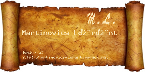 Martinovics Lóránt névjegykártya