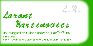 lorant martinovics business card